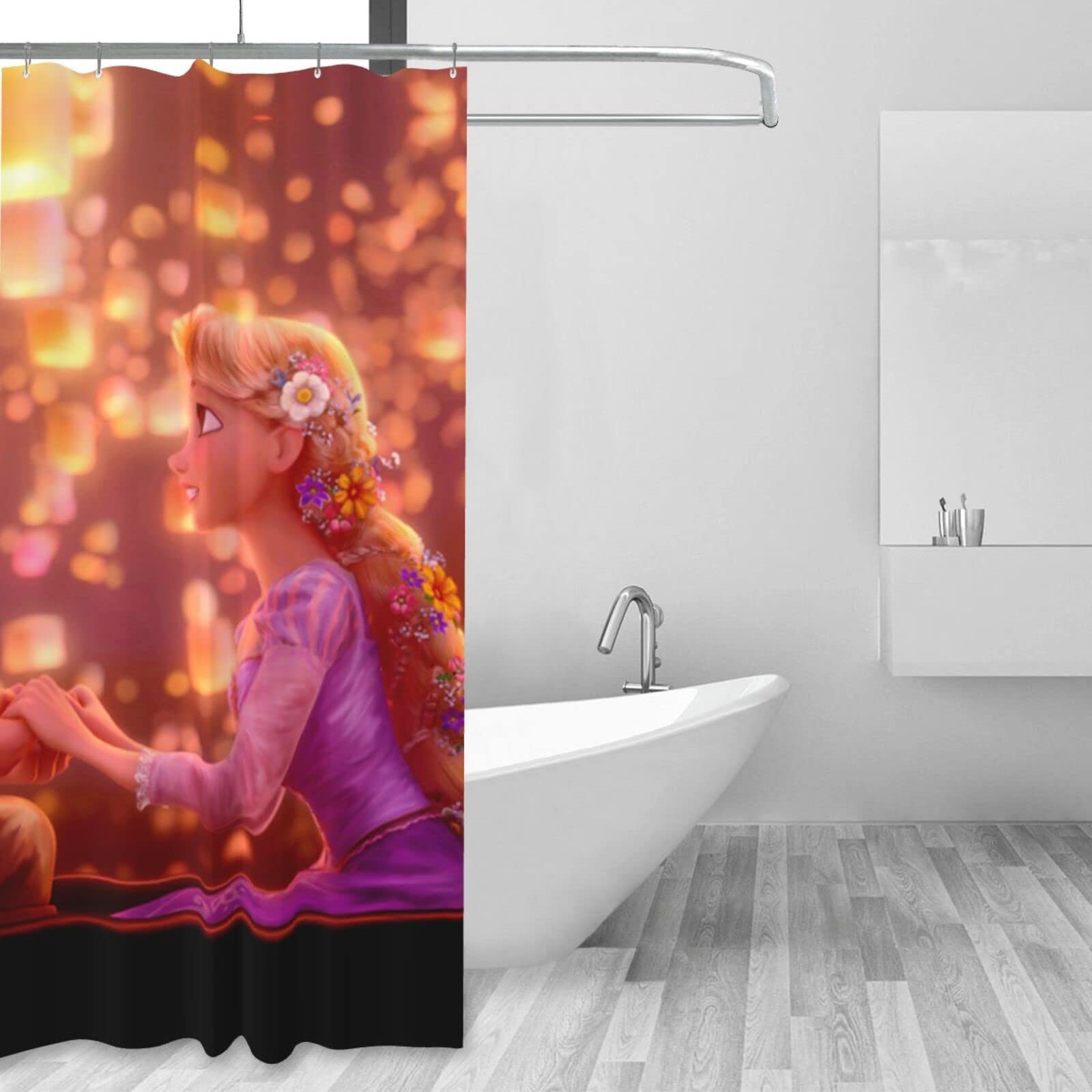 Amazon｜ディズニープリンセス シャワーカーテン 防水 防カビ